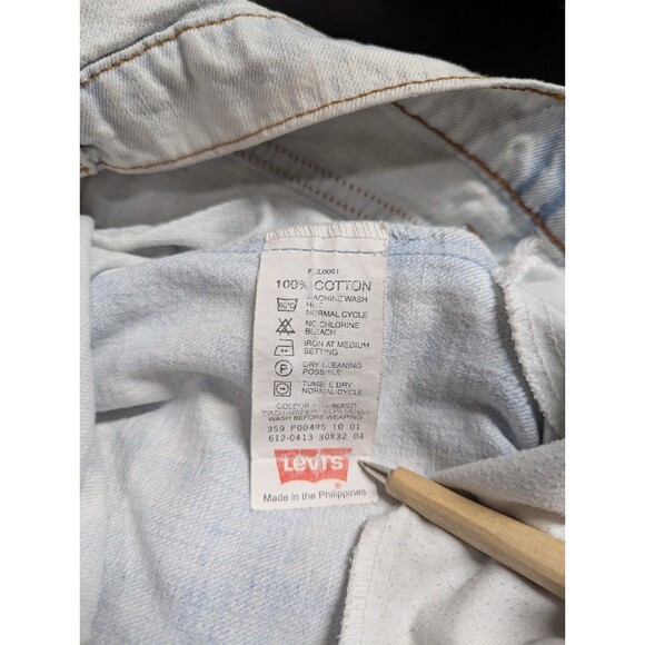 Vintage Levis Orange Tab 612 Distressed White Washed Denim Jeans Men's 30x32 - Picture 8 of 8